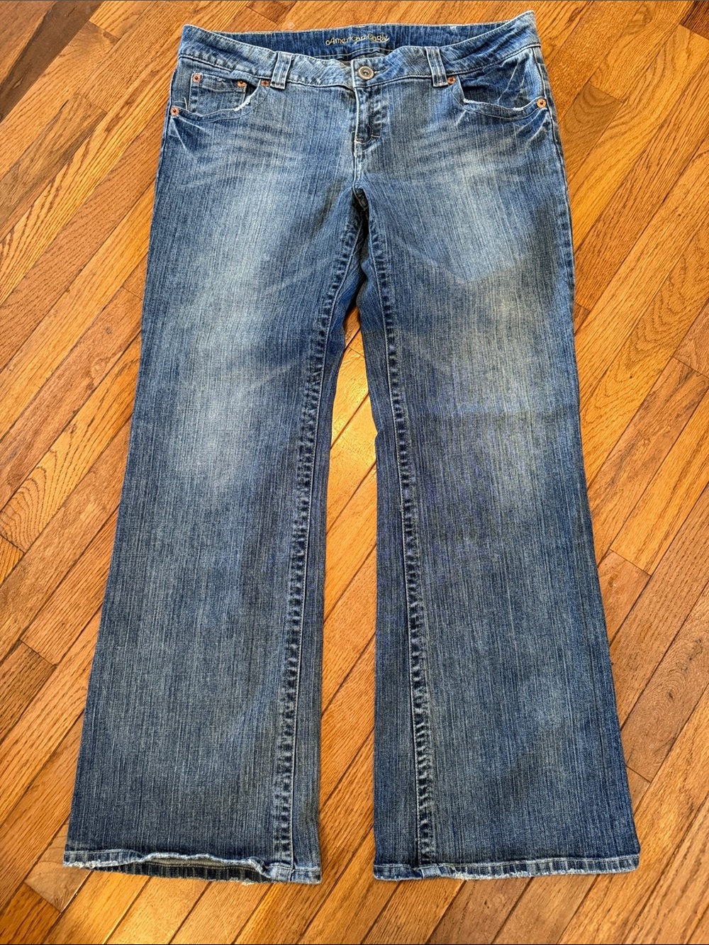 American Eagle Outfitters Women's Light Blue Wide-Leg Jeans